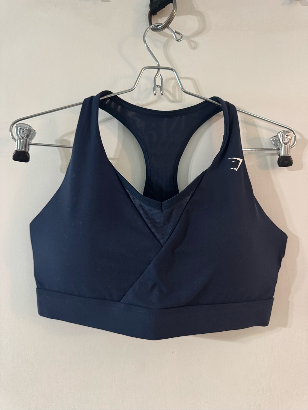 Gymshark Navy Seamless Cross-Front Racerback Sports Bra